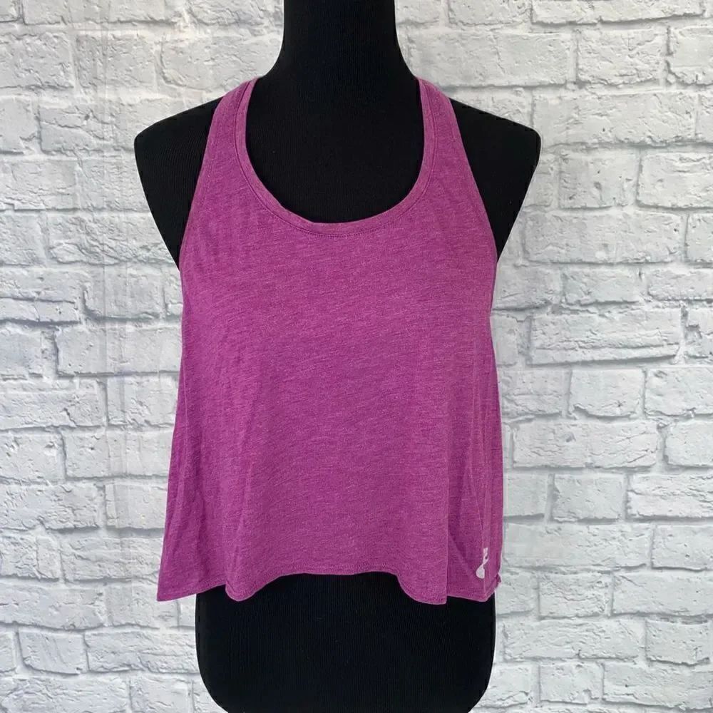 Nike scoopneck racerback tank top purple w/white dots on back of top sz M women